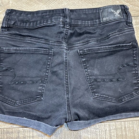 “Women's Size 2 Black Super Stretch Mid Rise American Eagle Shorts" - Picture 7 of 9